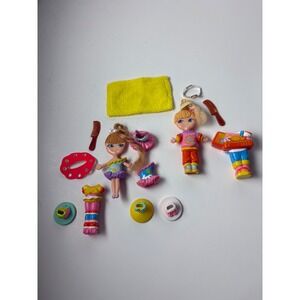 Vintage 90s Miniature Snap On Fashion Dolls and Accessories Bundle Lot 2 Dolls